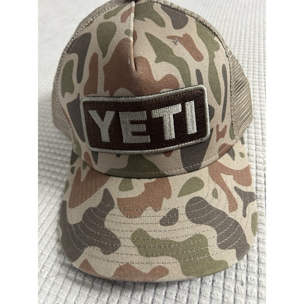 YETI Built for the Wild Camo Trucker Hat Mesh Snapback Adjustable Cap